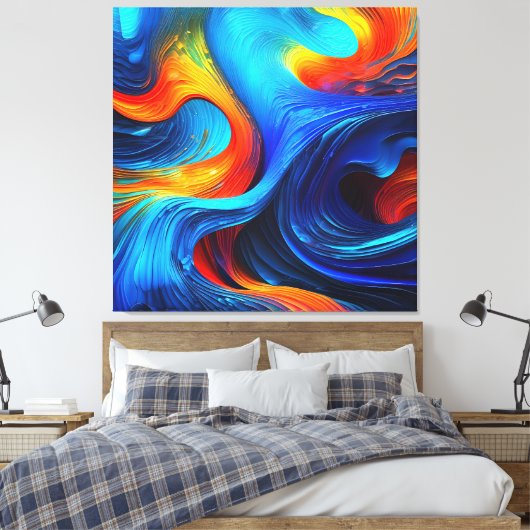 Ocean Lava "Astralsurge" Canvas Afdruk (Insitu (Slaapkamer))