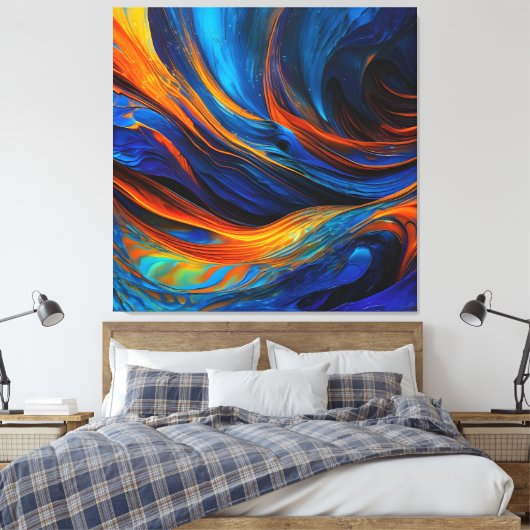 Ocean Lava "Astralswirl" Canvas Afdruk (Insitu (Slaapkamer))
