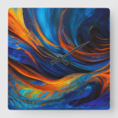 Ocean Lava "Astralswirl" Vierkante Klok (Voorkant)