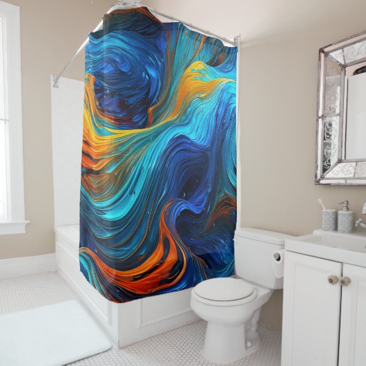 Ocean Lava "Tempestial" Douchegordijn (In situ)