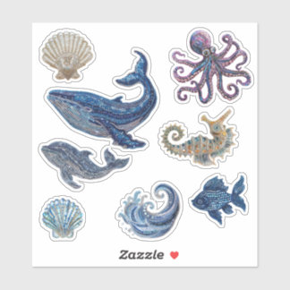 Ocean Leven Glitterende Diamant Kunst Sticker Vel