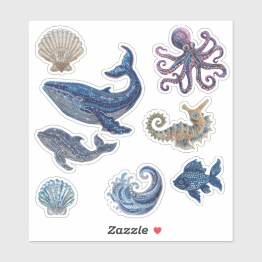 Ocean Leven Glitterende Diamant Kunst Sticker Vel (Vel)