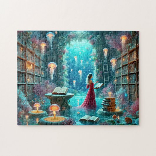 Ocean Librarian Underwater Library Jellyfish Legpuzzel (Horizontaal)