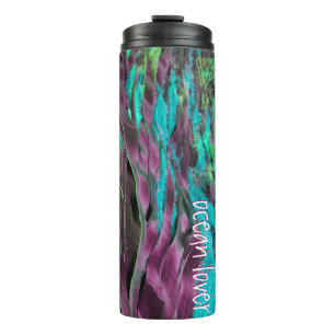 Ocean Liefhebber Zeewier Water Gras Turquoise Teks Thermosbeker
