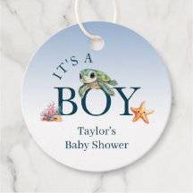 Ocean Life Animals Turtle Baby shower Het is een j