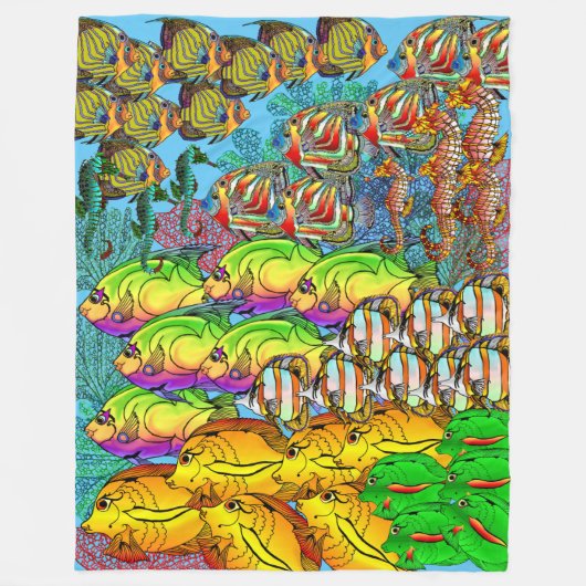 Ocean Life Custom Fleece Blanket Deken (Voorkant)