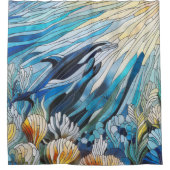 Ocean Life - Digitale kunstmozaïek Douchegordijn (Voorkant)