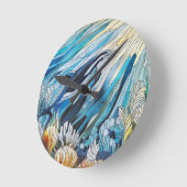 Ocean Life - Digitale kunstmozaïek Ronde Klok (Hoek)