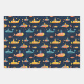 Ocean Life Fish, Zee Star, Onderzeese Krijttekenin Inpakpapier Vel (Voorkant 3)