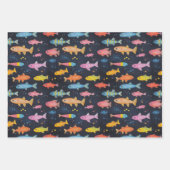 Ocean Life Fish, Zee Star, Onderzeese Krijttekenin Inpakpapier Vel (Voorkant)