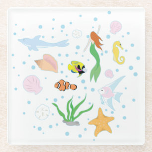 Ocean Life Glazen Onderzetter