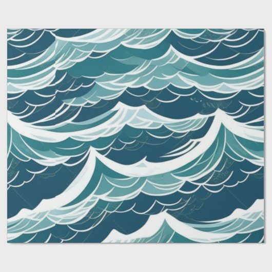 Ocean life golven zomer vibes Wrapping Paper Cadeaupapier (Vlak)