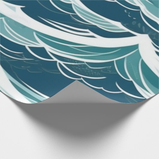 Ocean life golven zomer vibes Wrapping Paper Cadeaupapier (Hoek)