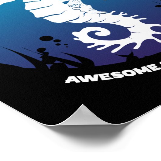 Ocean Life Graphic Design - Seapaarden Poster (Hoek)