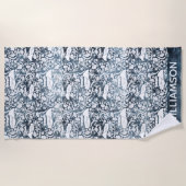 Ocean Life Manta Ray Monogram Strandlaken (Voorkant)