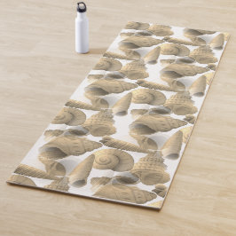 Ocean Life met See Shells in Natural Colors Yogamat
