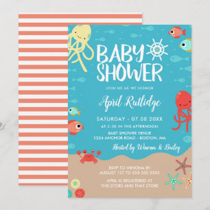Ocean Life Nautical Baby shower Kaart
