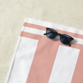 Ocean Life Nautical Blush & White Stripe Anchor Strandlaken (In situ)
