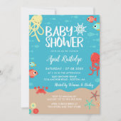 Ocean Life Nautisch Baby shower Kaart (Voorkant)