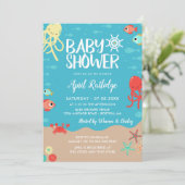Ocean Life Nautisch Baby shower Kaart (Staand voorkant)