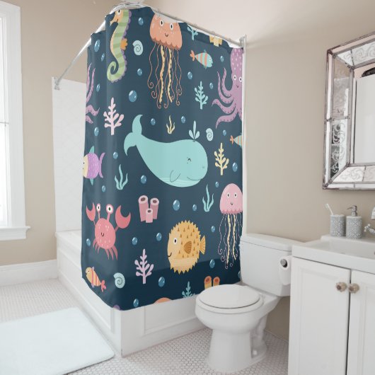 Ocean Life onder het Zee Douchegordijn (In situ)