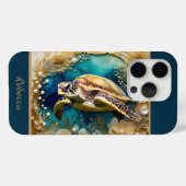 Ocean Life SeaLife Turtle Gold Pearls Case-Mate iPhone Case (Achterkant (horizontaal))