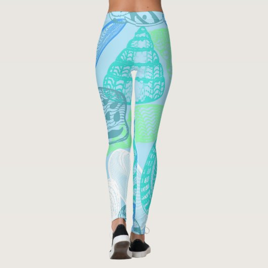 Ocean Life Seamless Pattern Leggings  (Achterkant)