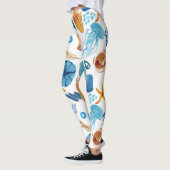 Ocean Life Seamless Pattern Leggings (Links)