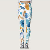 Ocean Life Seamless Pattern Leggings (Voorkant)