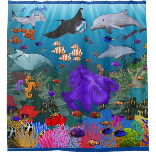 Ocean Life Shower Curtain Douchegordijn (Voorkant)