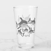 Ocean Life Squad® Shark Design voor Ocean Lovers Glas (Achterkant)