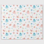 Ocean Life - Squids & Starfish Patroon Cadeaupapier (Vlak)