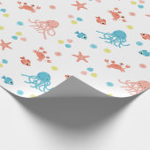 Ocean Life - Squids & Starfish Patroon Cadeaupapier (Hoek)