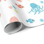 Ocean Life - Squids & Starfish Patroon Cadeaupapier (Rol Hoek)