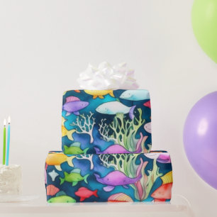 Ocean life vis koralen zomer vibes Wrapping Paper Cadeaupapier