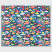 Ocean life vis koralen zomer vibes Wrapping Paper Cadeaupapier (Vlak)