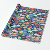Ocean life vis koralen zomer vibes Wrapping Paper Cadeaupapier (Uitgerold)