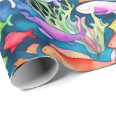 Ocean life vis koralen zomer vibes Wrapping Paper Cadeaupapier (Rol Hoek)