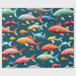 Ocean life vis koralen zomer vibes Wrapping Paper Cadeaupapier