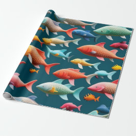 Ocean life vis koralen zomer vibes Wrapping Paper Cadeaupapier