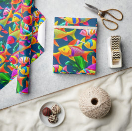 Ocean life vis koralen zomer vibes Wrapping Paper Cadeaupapier