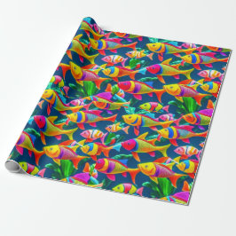 Ocean life vis koralen zomer vibes Wrapping Paper Cadeaupapier