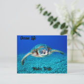 Ocean Life Water Turtle Briefkaart (Staand voorkant)
