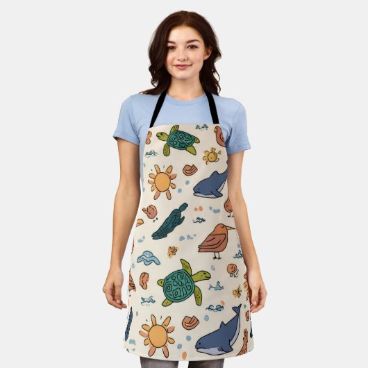 Ocean Light All-Over Print Apron Gift Schort (Gedragen)