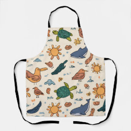Ocean Light All-Over Print Apron Gift Schort