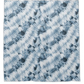 Ocean Light Blue Abstract Tie Dye Patroon Douchegordijn (Voorkant)