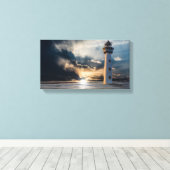 Ocean Lighthouse Daybreak Canvas Afdruk (Insitu (Houten vloer))