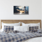 Ocean Lighthouse Daybreak Canvas Afdruk (Insitu (Slaapkamer))