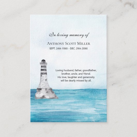 Ocean Lighthouse foto gedenkkaart Visitekaartje (Voorkant)