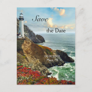 Ocean Lighthouse Save the Date Briefkaart